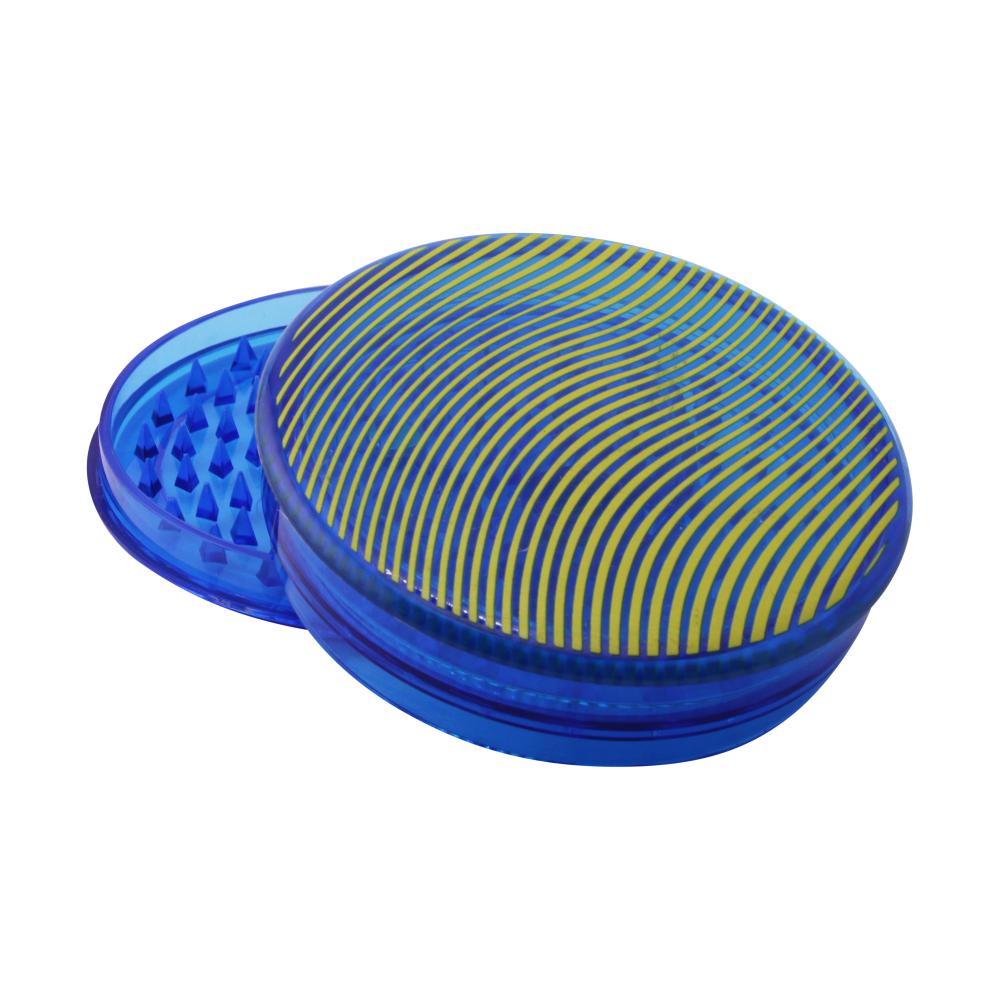 Beamer Swirl Design Big Plastic Grinder-3 Piece-Blue