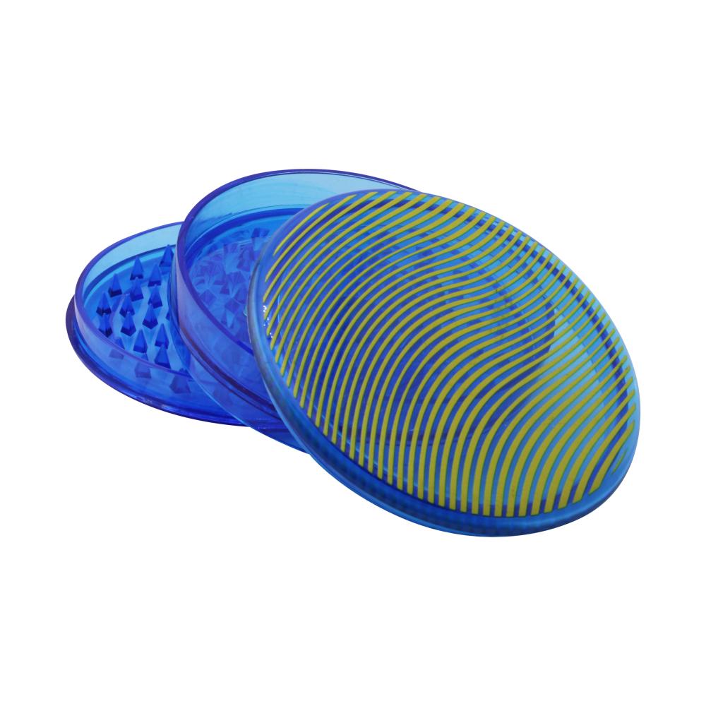 Beamer Swirl Design Big Plastic Grinder-3 Piece-Blue