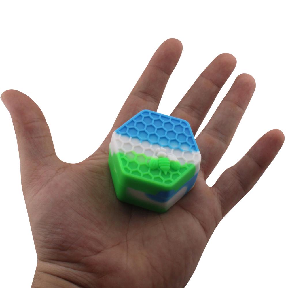 Bee Medium Silicone Container-2 Piece-Blue Mix