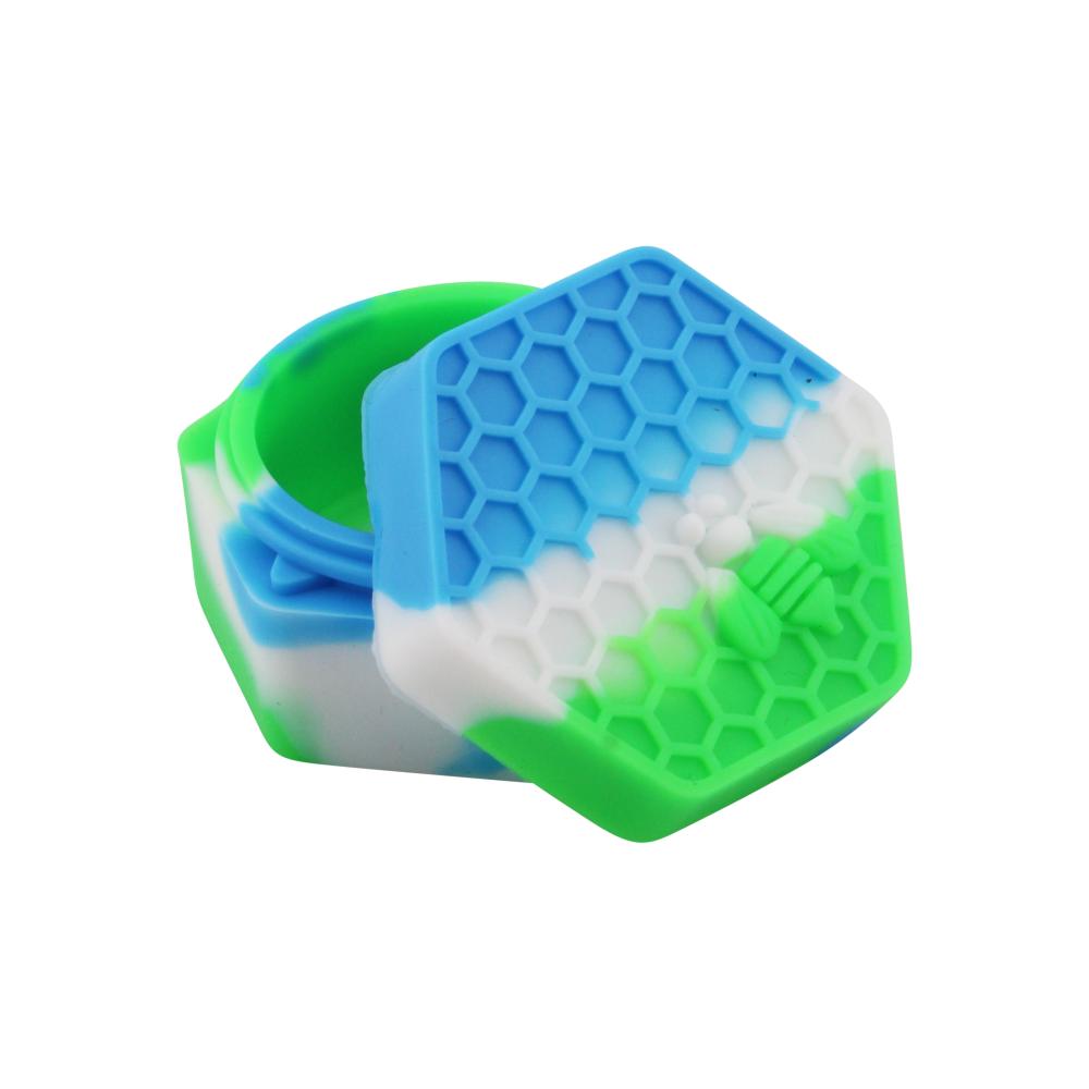 Bee Medium Silicone Container-2 Piece-Blue Mix