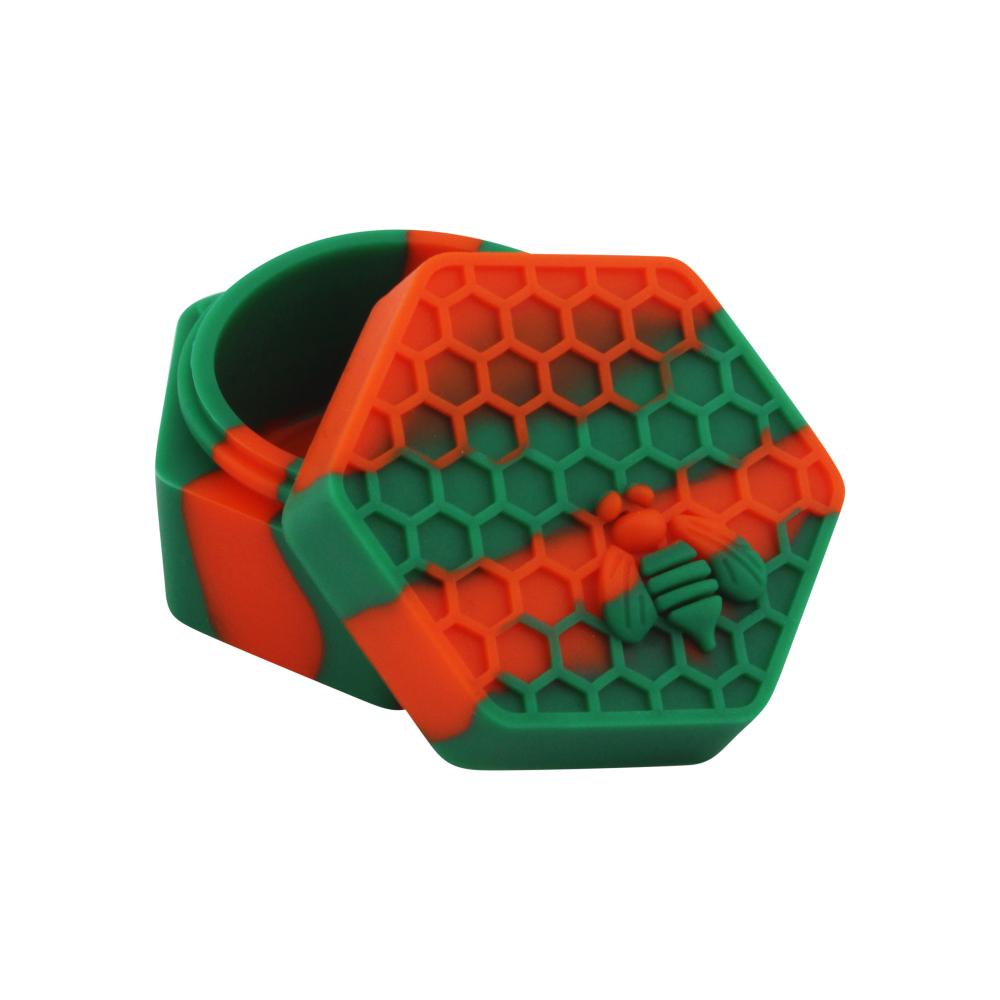 Bee Medium Silicone Container-2 Piece-Orange and Green