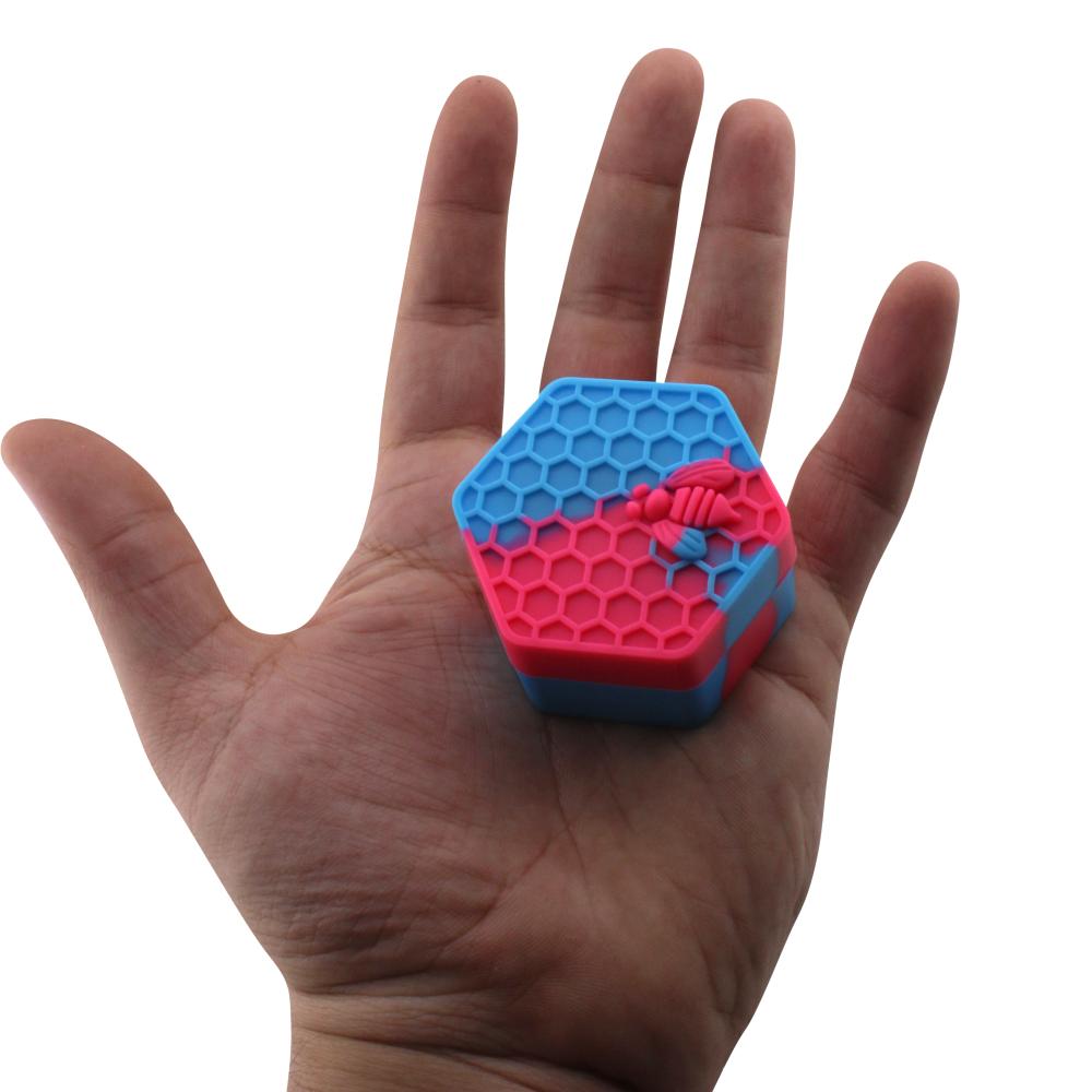 Bee Medium Silicone Container-2 Piece-Pink and Blue