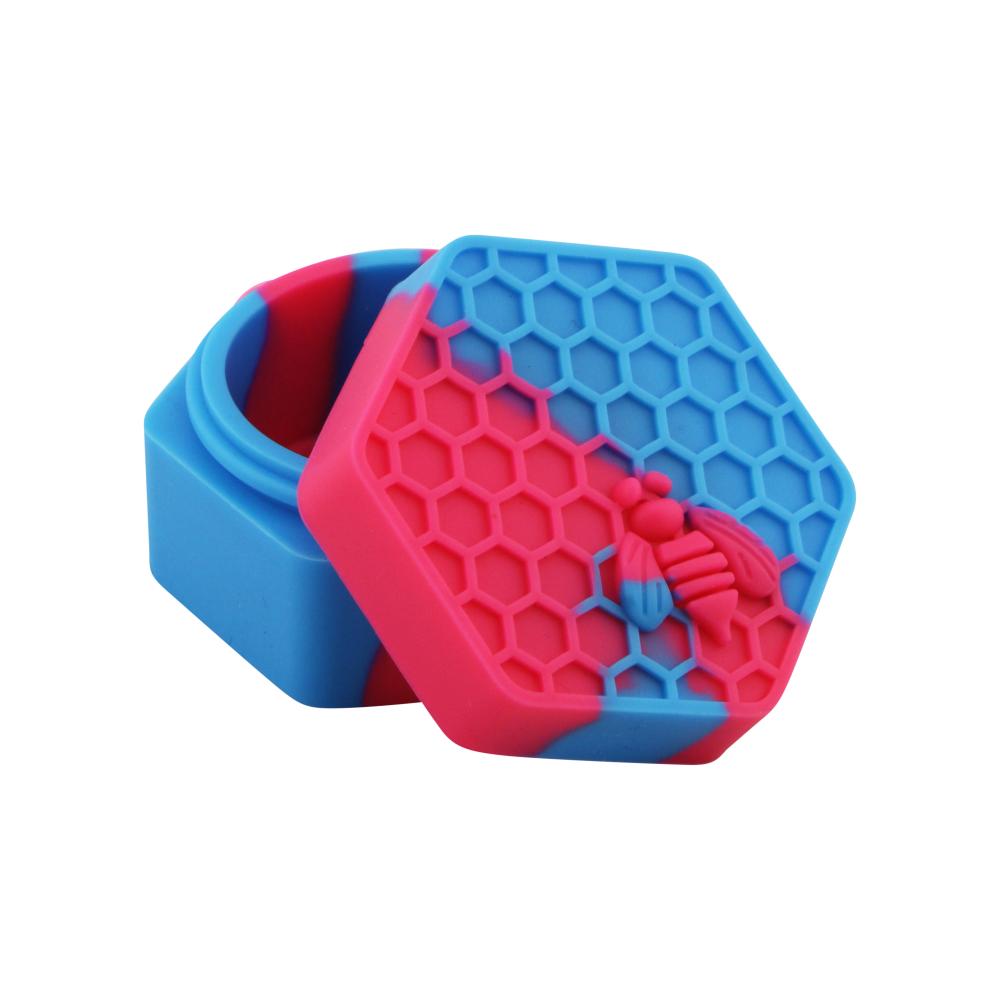 Bee Medium Silicone Container-2 Piece-Pink and Blue