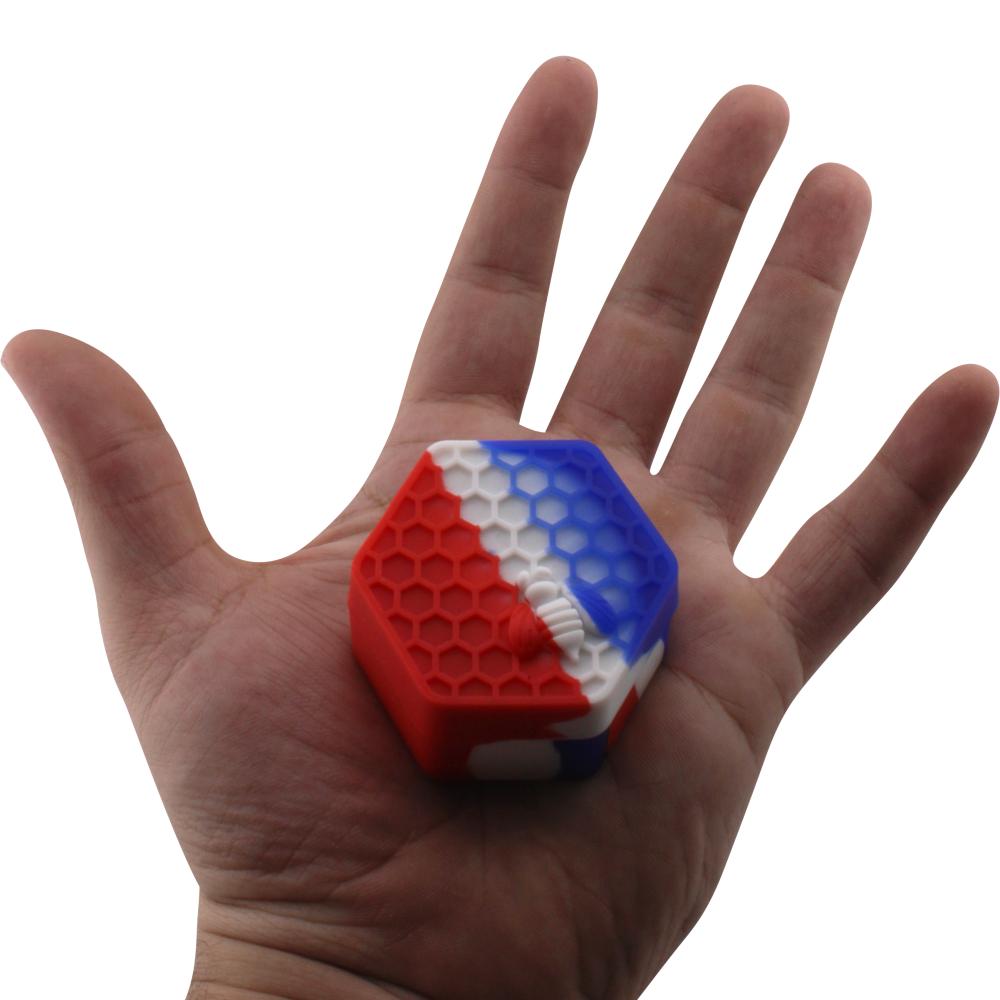 Bee Medium Silicone Container-2 Piece-Red Mix