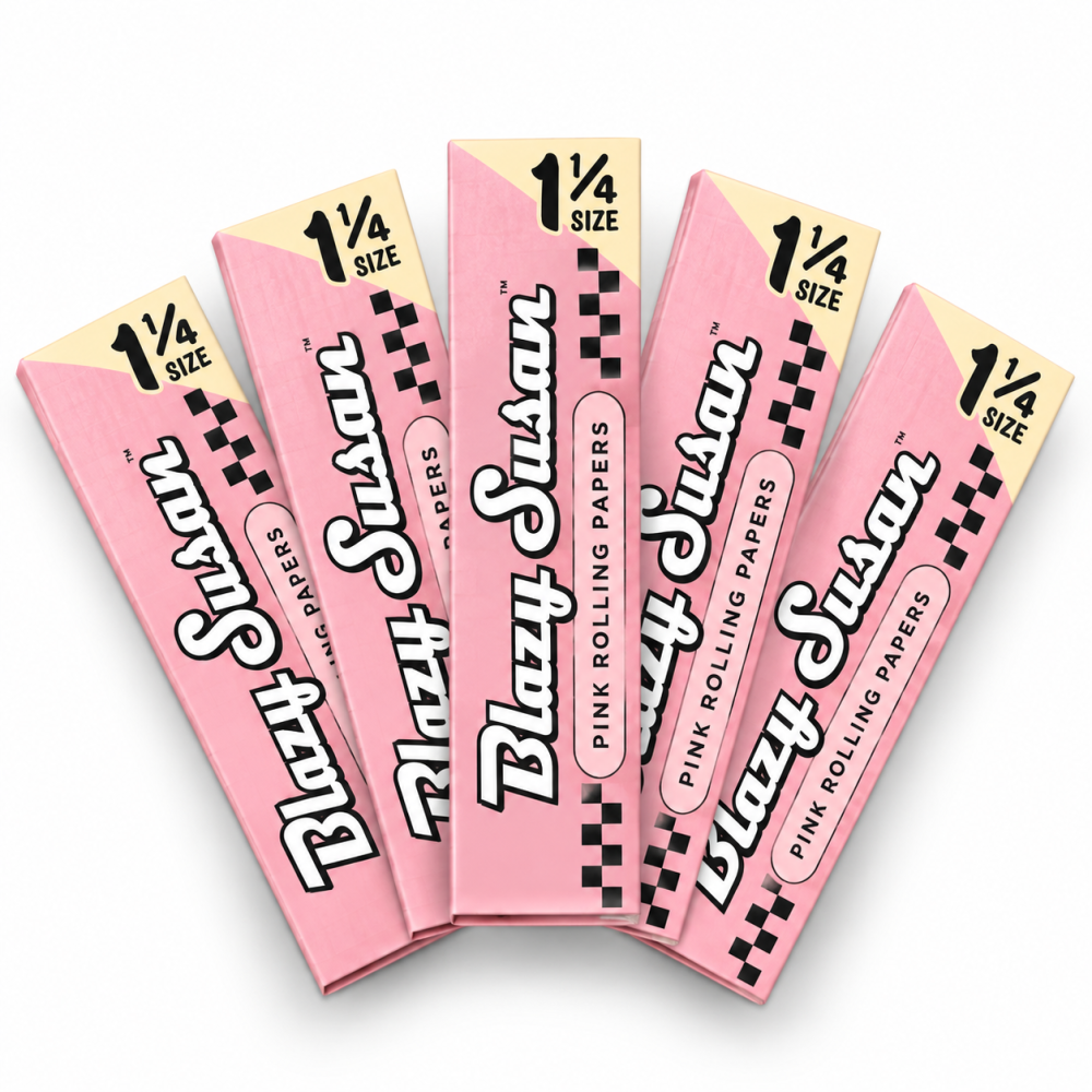 Blazy Susan Pink Rolling Papers 1 1/4 Pack 5