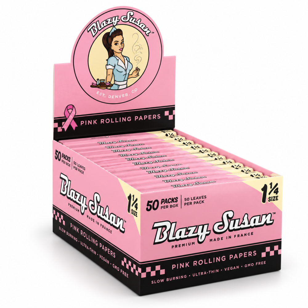 Blazy Susan Pink Rolling Papers 1 1/4 Pack 50