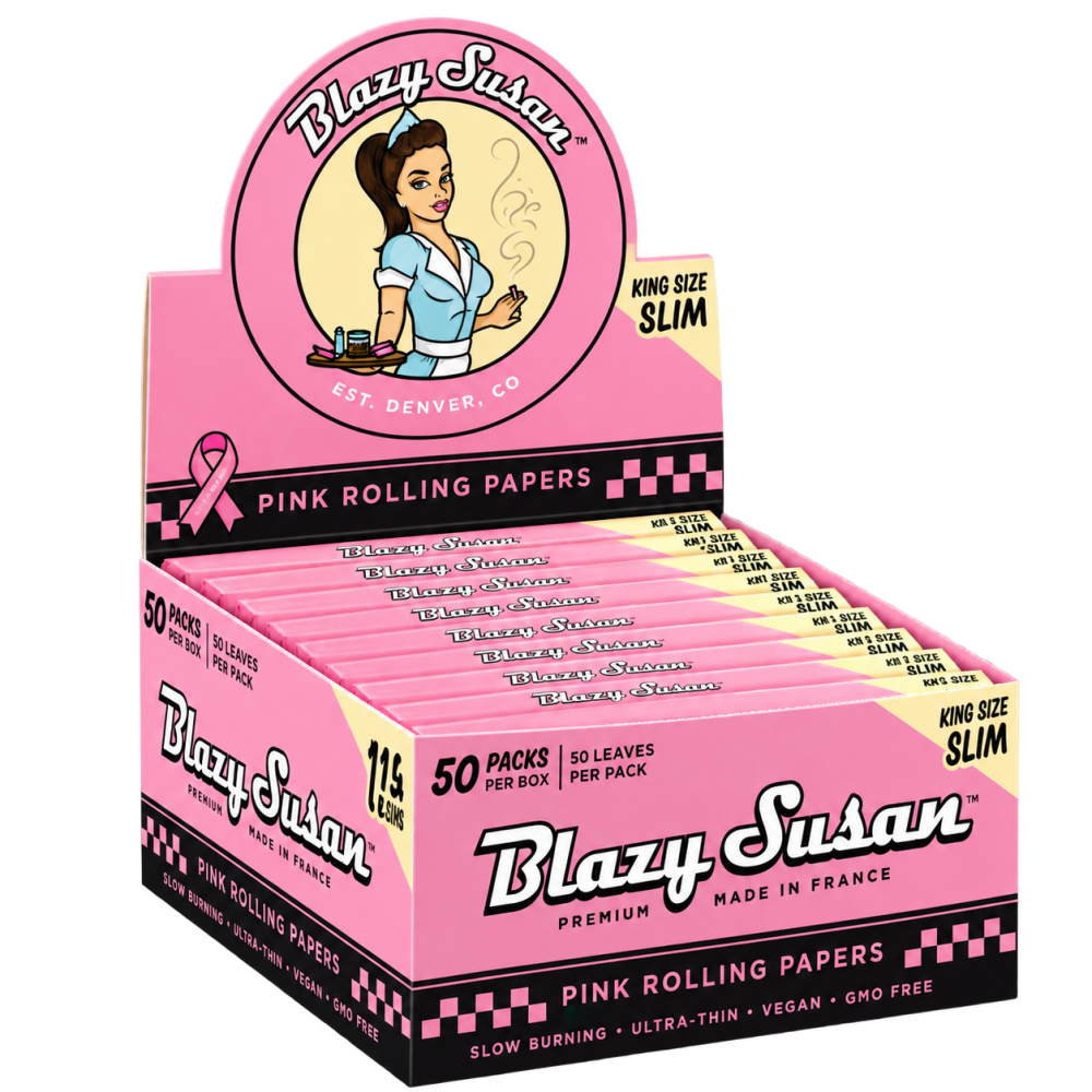 Blazy Susan Pink Rolling Papers King Size Pack 50