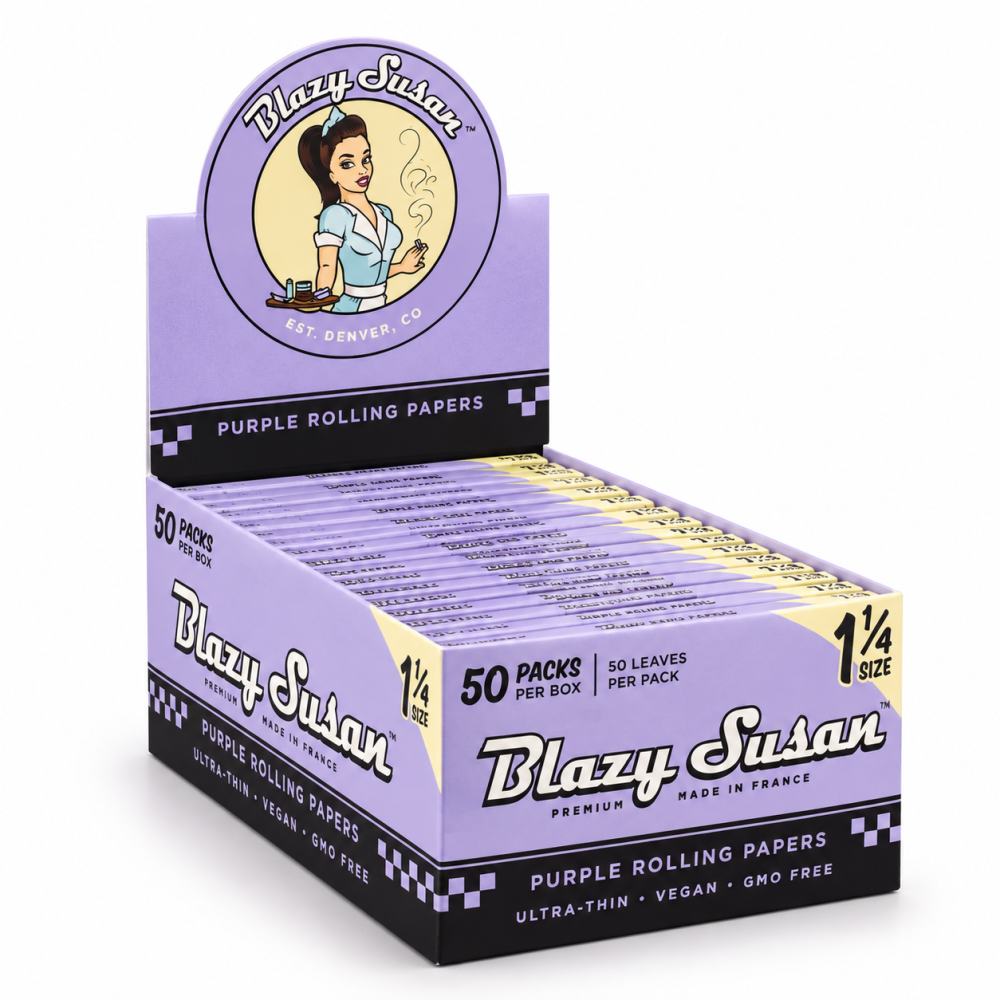 Blazy Susan Purple Rolling Papers 1 1/4 Pack 50