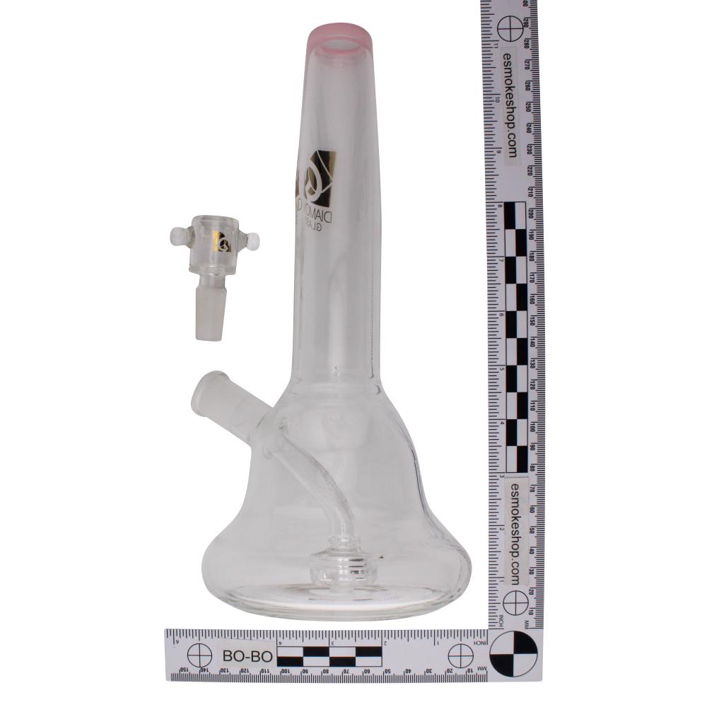 Bloom Diamond Gold Glass Water Pipe-Pink