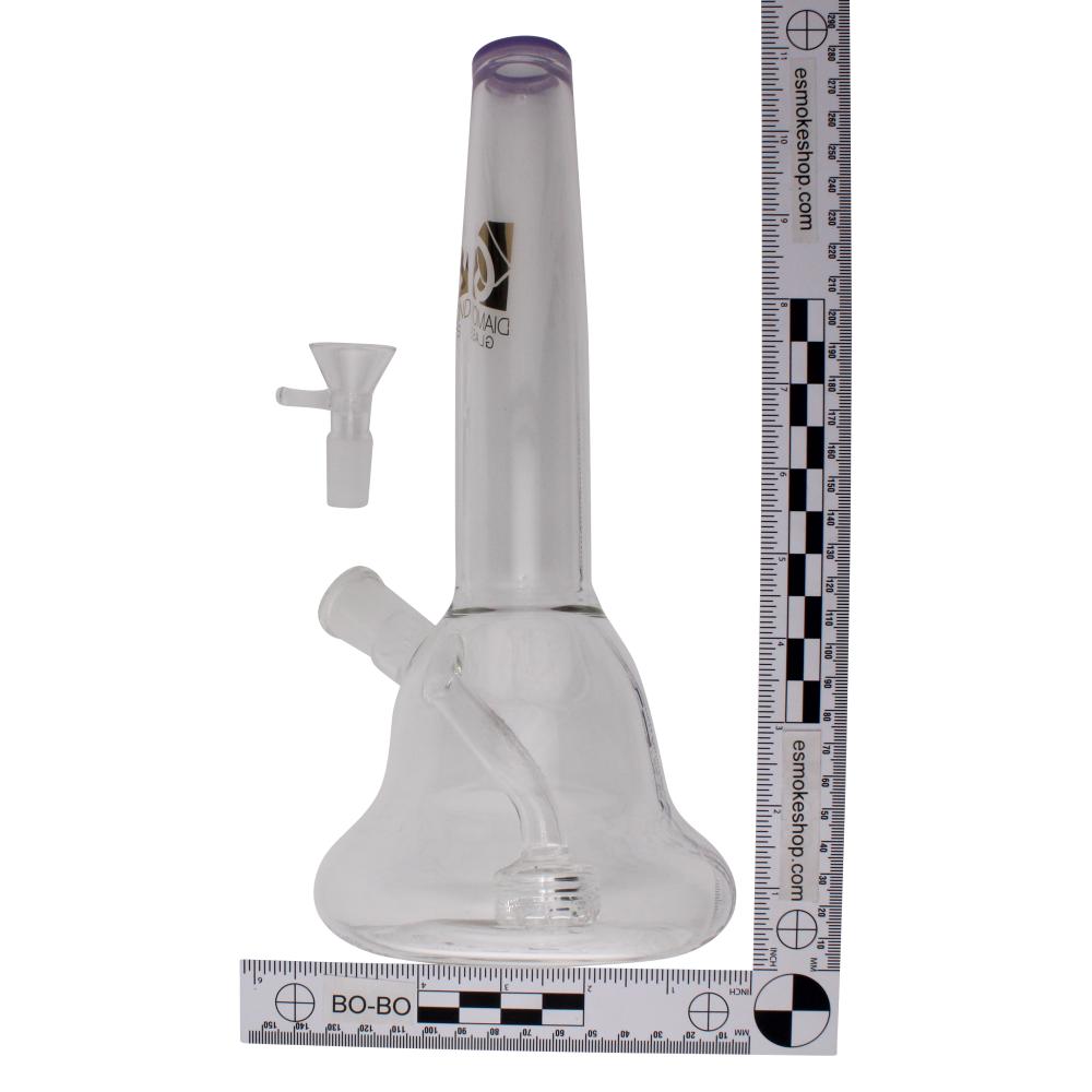 Bloom Diamond Gold Glass Water Pipe-Purple