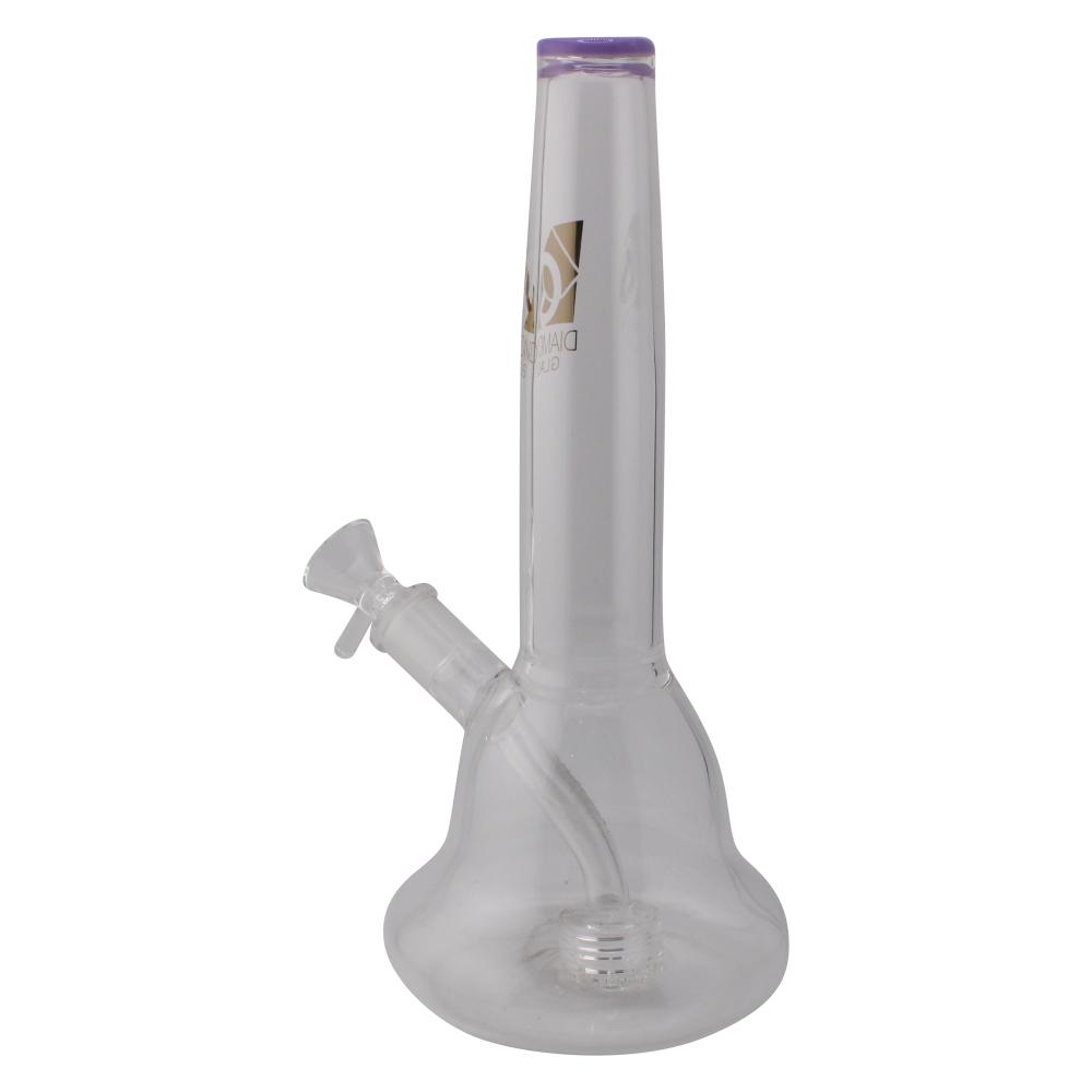 Bloom Diamond Gold Glass Water Pipe-Purple