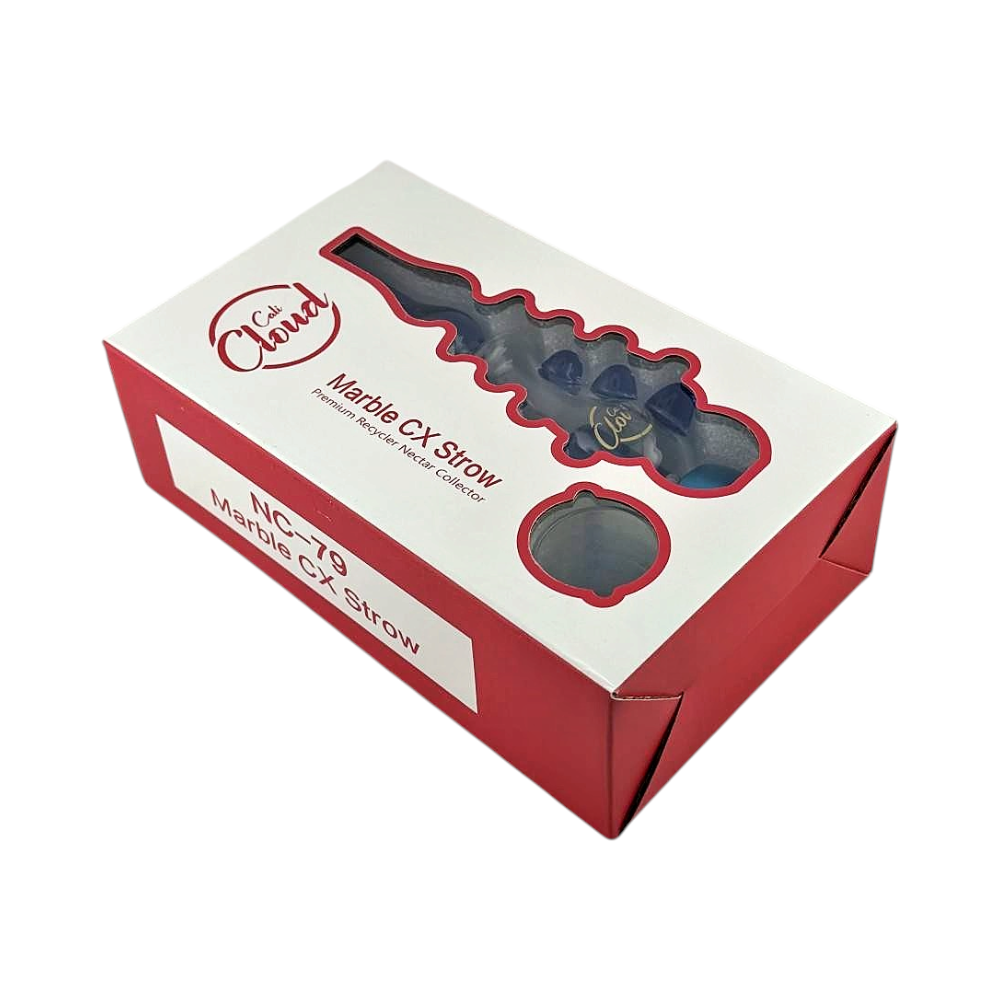 Cali Cloud Marble CX Strow Nectar Collector-Blue