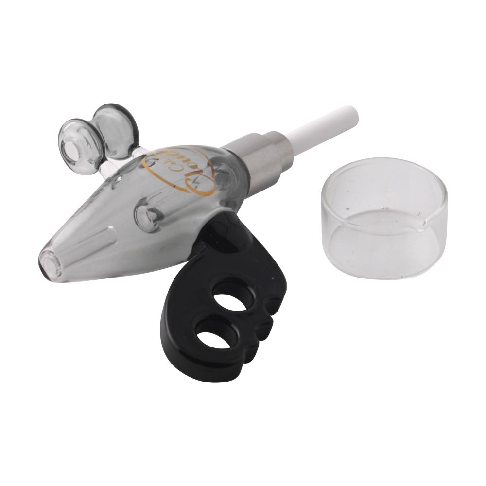 Cali Cloud X Nectar Collector Noisy Cricket Ray Gun Glass Dab Straw-Black