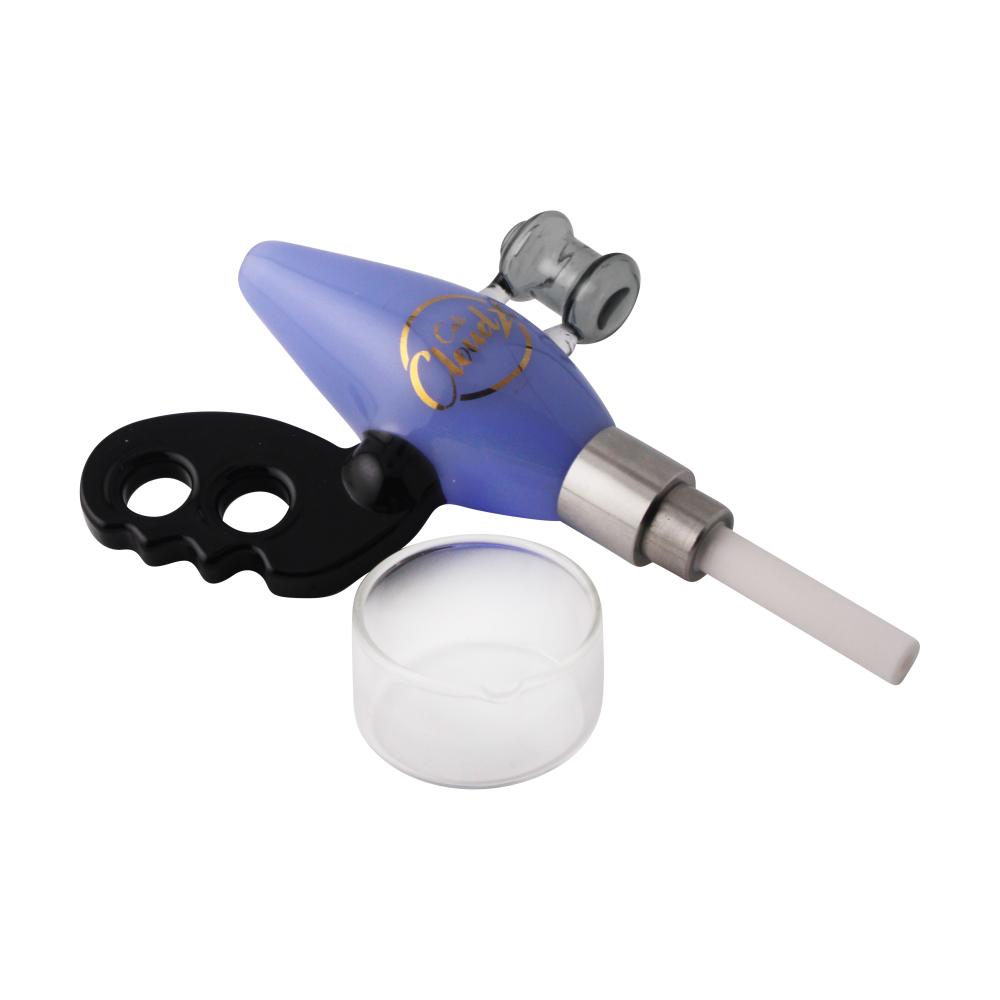 Cali Cloud X Nectar Collector Noisy Cricket Ray Gun Glass Dab Straw-Blue