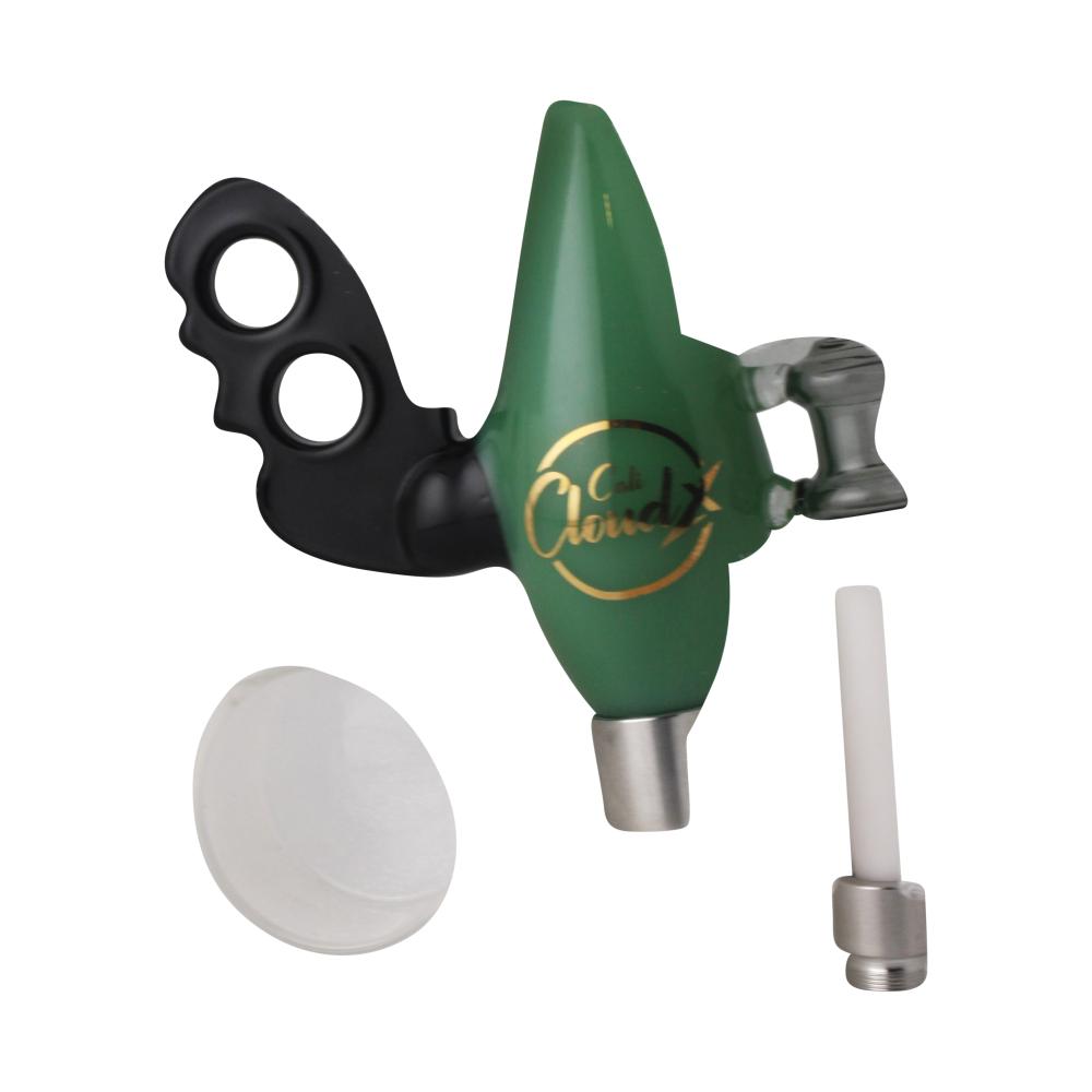 Cali Cloud X Nectar Collector Noisy Cricket Ray Gun Glass Dab Straw-Dark Green