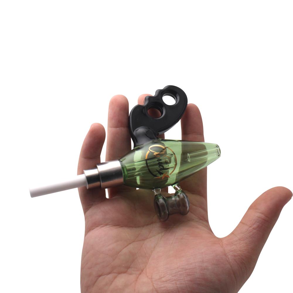 Cali Cloud X Nectar Collector Noisy Cricket Ray Gun Glass Dab Straw-Green