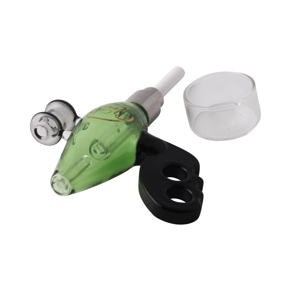 Cali Cloud X Nectar Collector Noisy Cricket Ray Gun Glass Dab Straw-Green