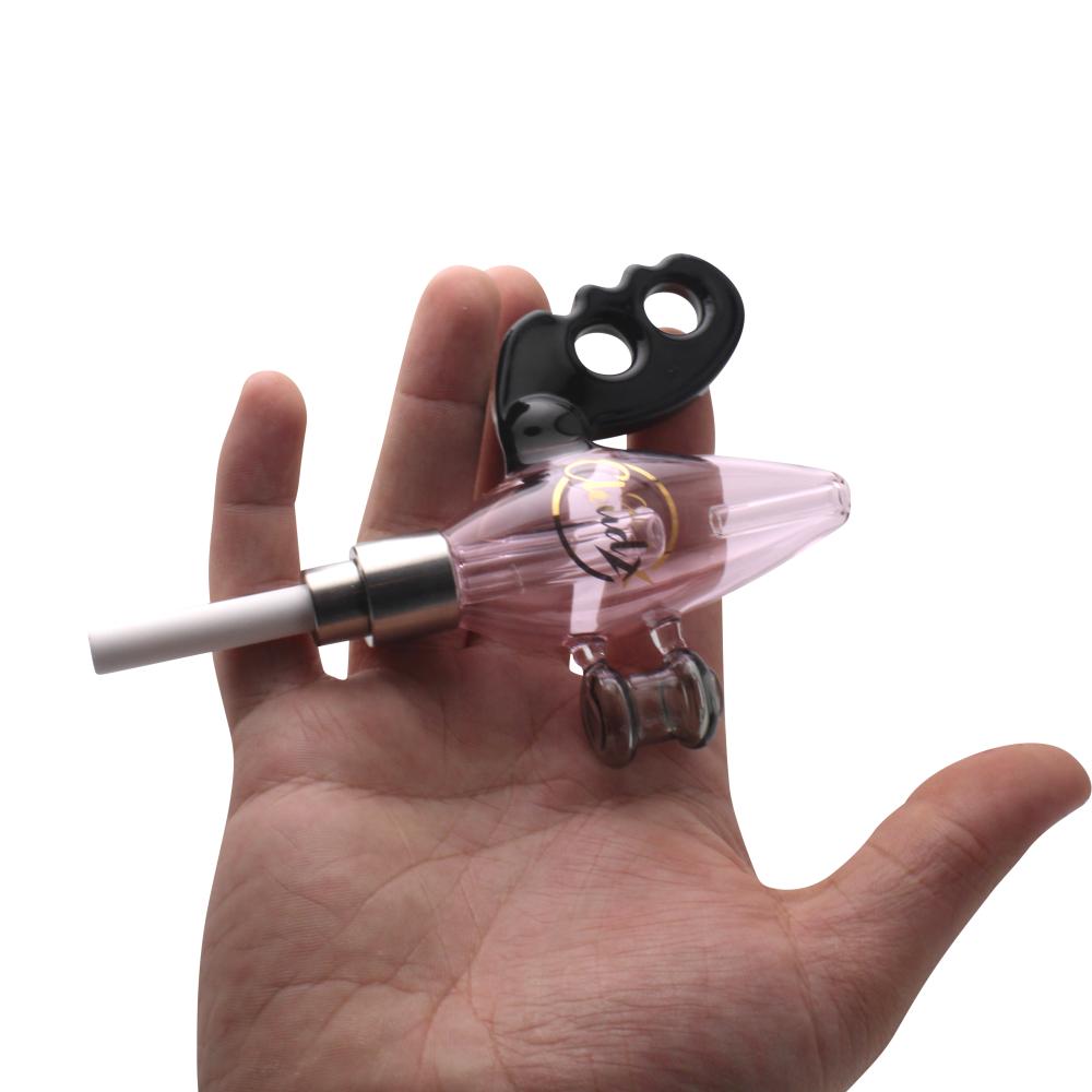 Cali Cloud X Nectar Collector Noisy Cricket Ray Gun Glass Dab Straw-Pink