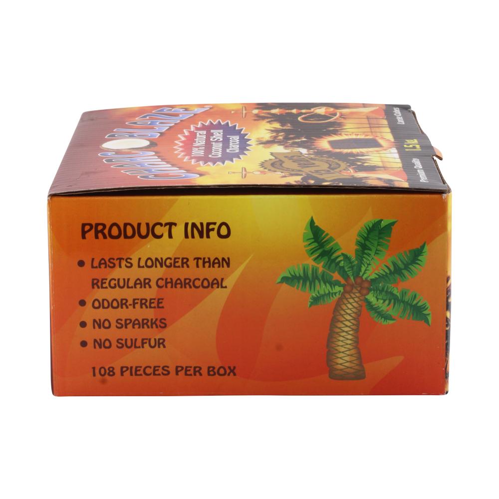 Charcoblaze 100% Natural Coconut Shell Charcoal 1.5 Kg 108pcs
