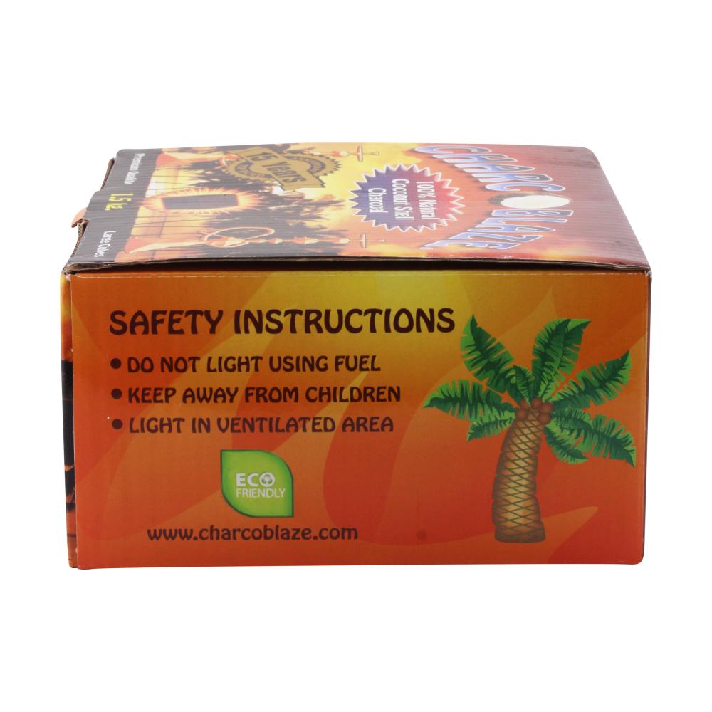 Charcoblaze 100% Natural Coconut Shell Charcoal 1.5 Kg 108pcs