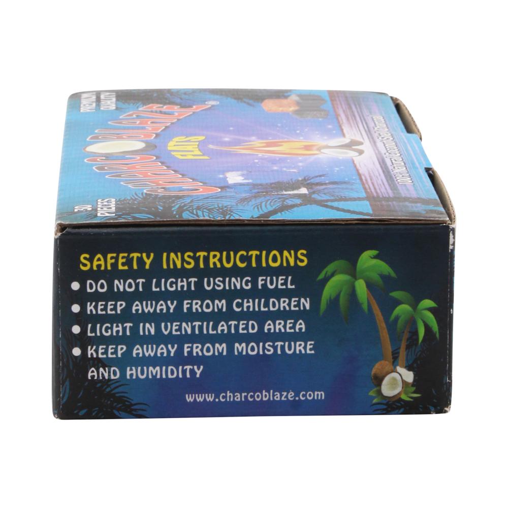 Charcoblaze Flats 100% Natural Coconut Shell Charcoal 30pcs