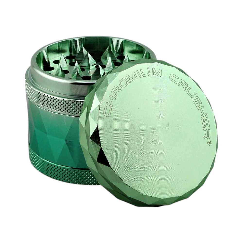Chromium Crusher Diamond Design Metal Grinder-4 Piece-Green