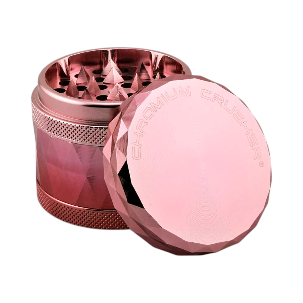 Chromium Crusher Diamond Design Metal Grinder-4 Piece-Pink