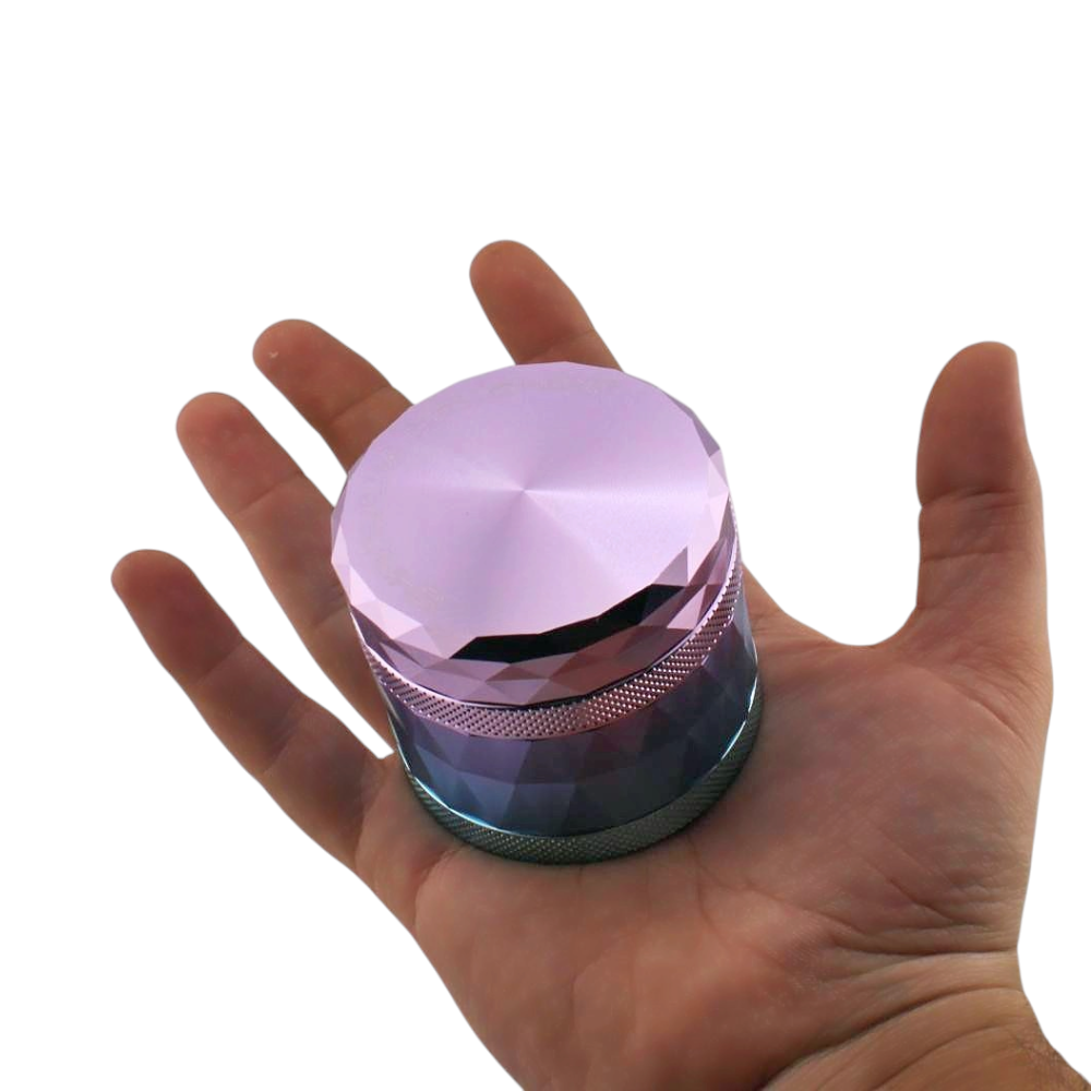 Chromium Crusher Diamond Design Metal Grinder-4 Piece-Purple