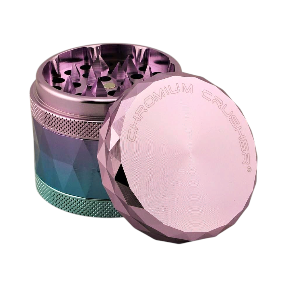 Chromium Crusher Diamond Design Metal Grinder-4 Piece-Purple