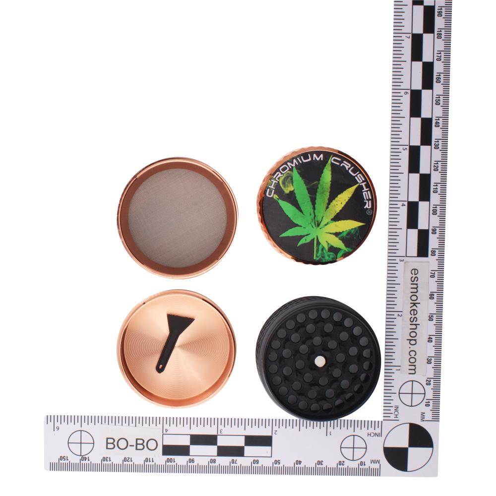 Chromium Crusher Leaf Metal Grinder-4 Piece-Rose Gold