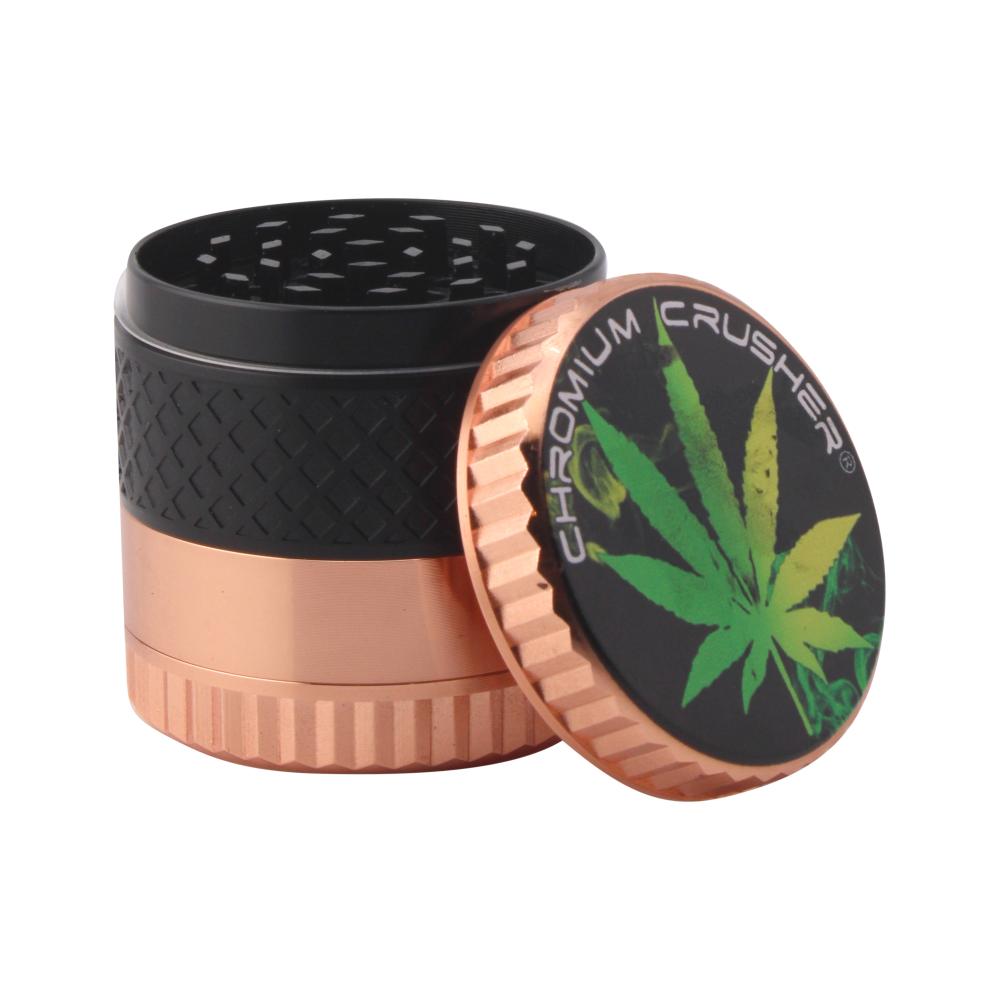 Chromium Crusher Leaf Metal Grinder-4 Piece-Rose Gold