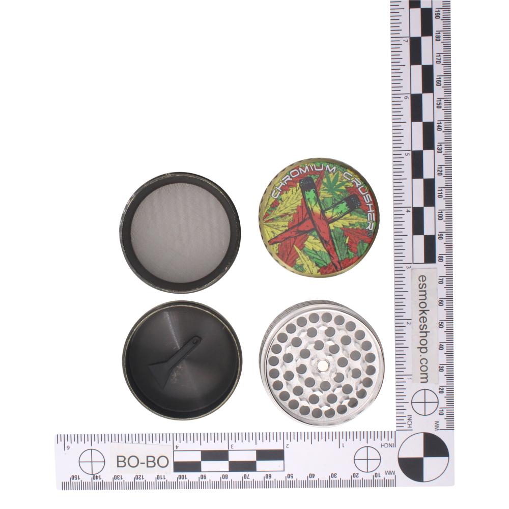 Chromium Crusher Leaf Metal Grinder-4 Piece-Silver