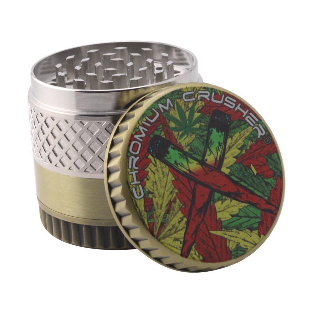 Chromium Crusher Leaf Metal Grinder-4 Piece-Silver