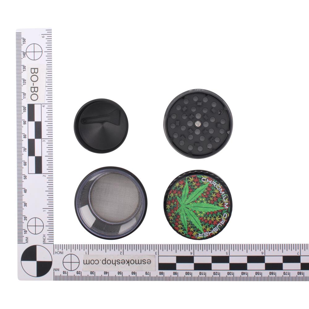 Chromium Crusher Storm Leaf Metal Grinder-4 Piece-Black Mix