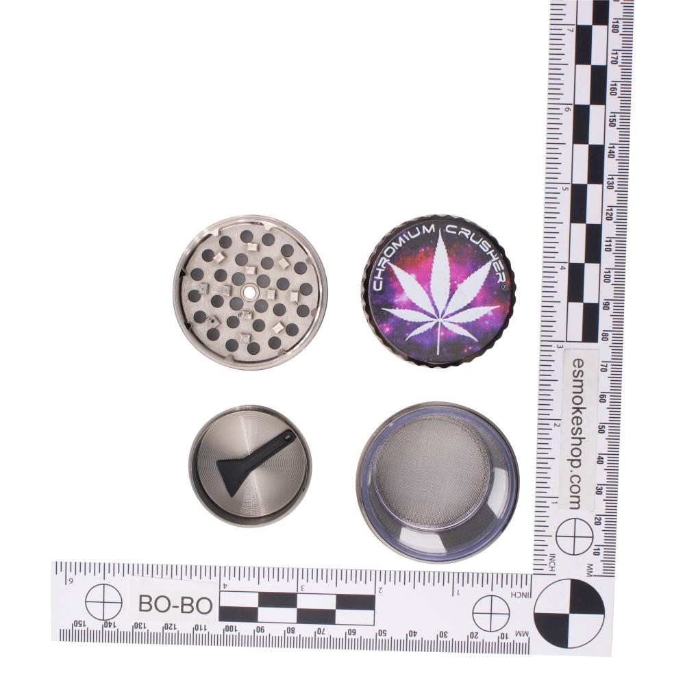 Chromium Crusher Storm Leaf Metal Grinder-4 Piece-Gray Mix