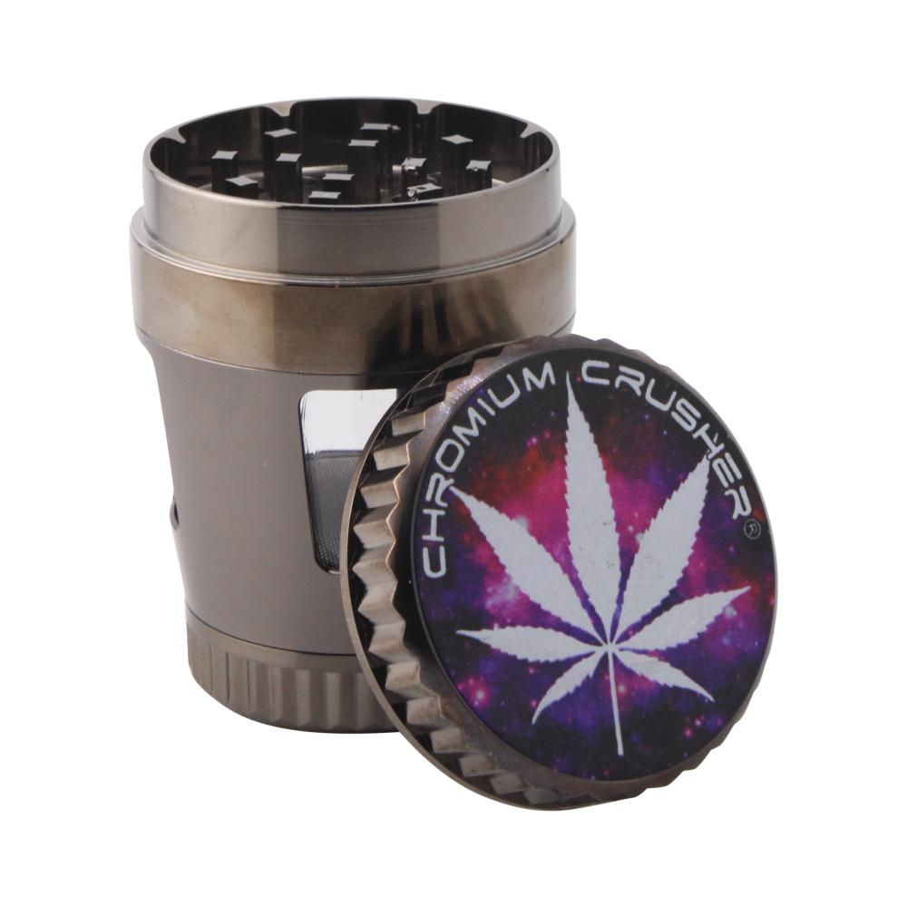 Chromium Crusher Storm Leaf Metal Grinder-4 Piece-Gray Mix
