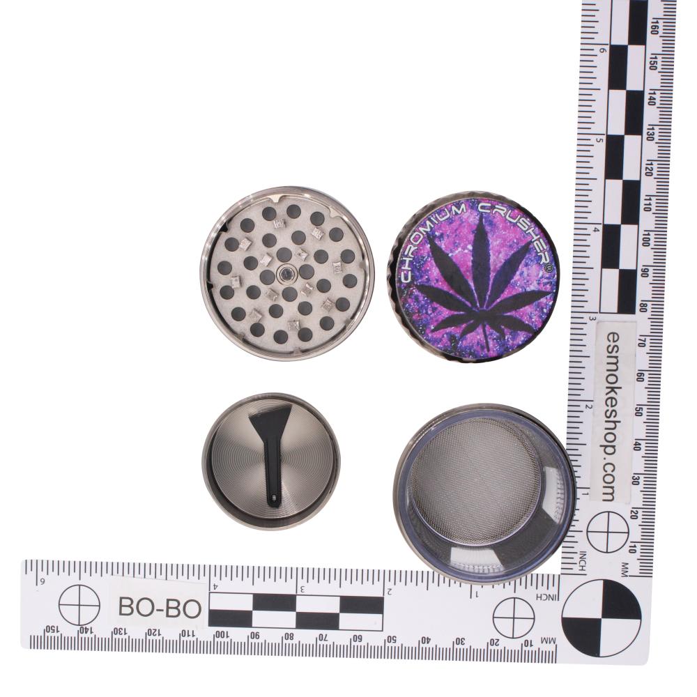Chromium Crusher Storm Leaf Metal Grinder-4 Piece-Gray