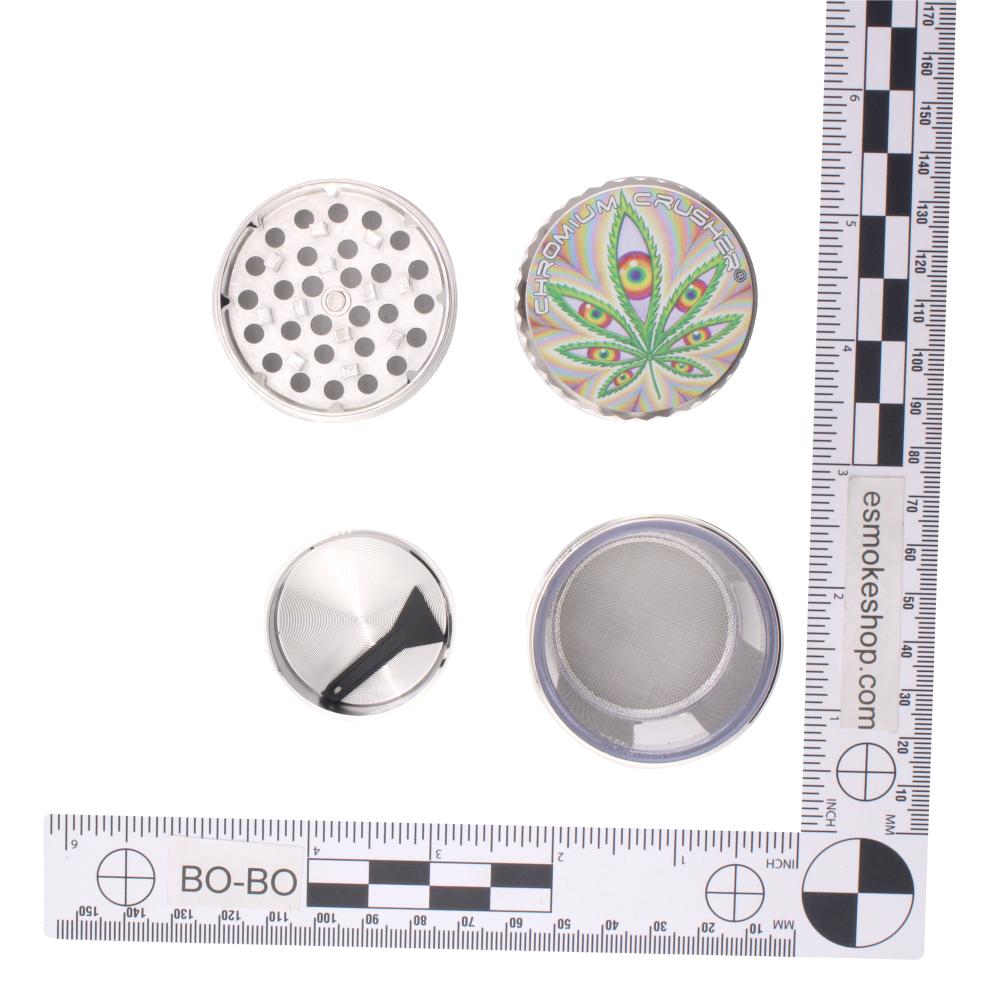 Chromium Crusher Storm Leaf Metal Grinder-4 Piece-Silver