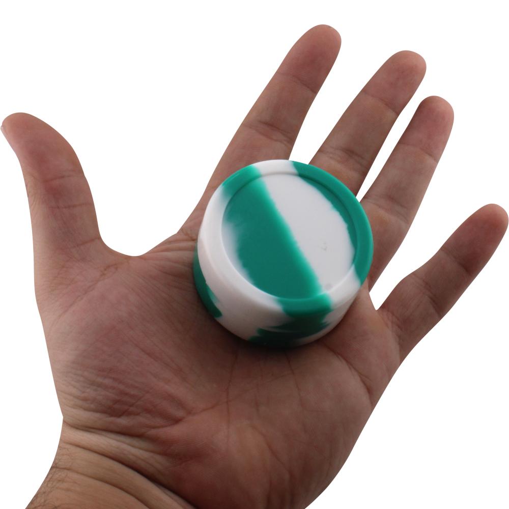 Circle Medium Silicone Container-2 Piece-Green and White