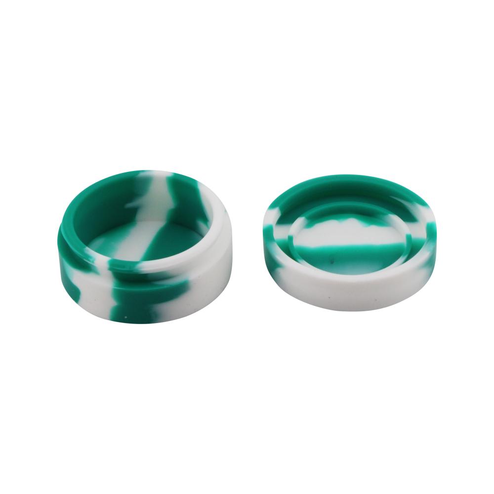 Circle Medium Silicone Container-2 Piece-Green and White