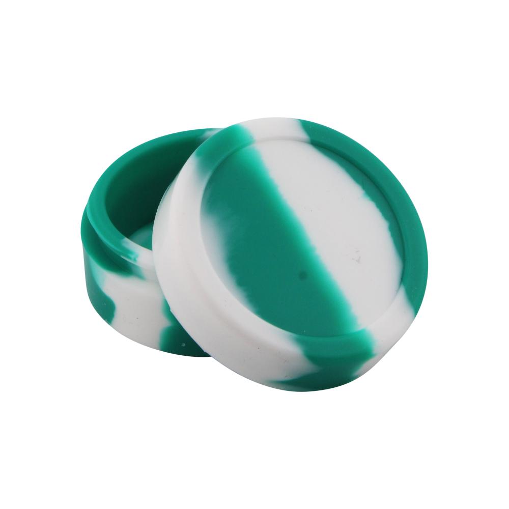 Circle Medium Silicone Container-2 Piece-Green and White