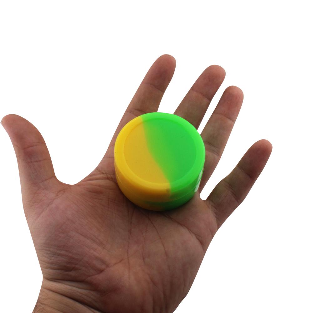 Circle Medium Silicone Container-2 Piece-Green and Yellow