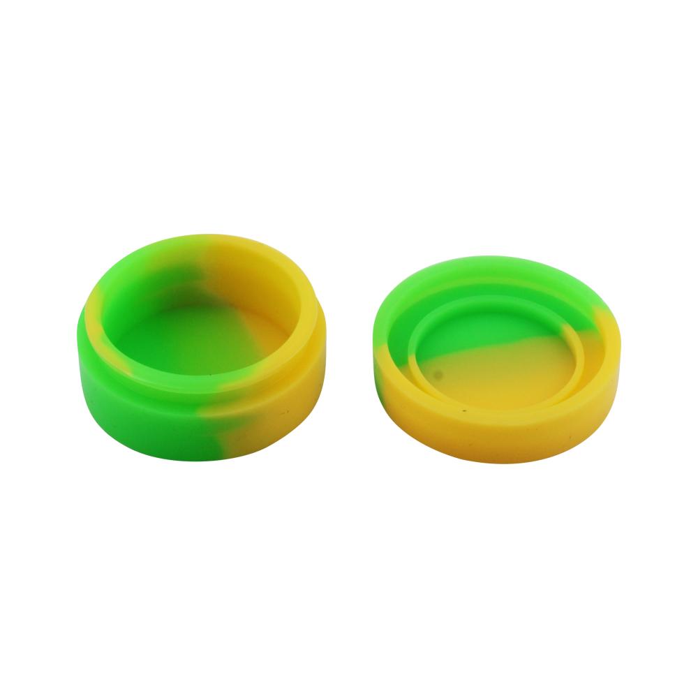 Circle Medium Silicone Container-2 Piece-Green and Yellow