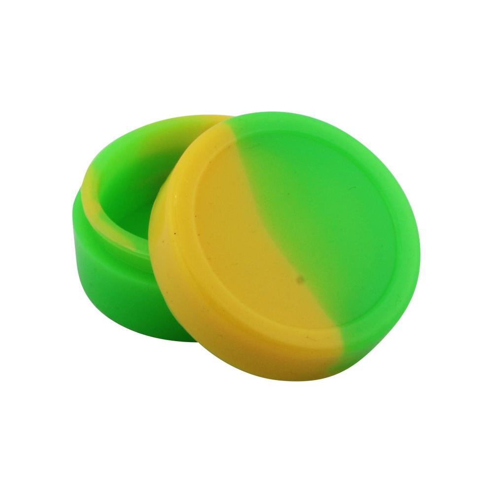 Circle Medium Silicone Container-2 Piece-Green and Yellow