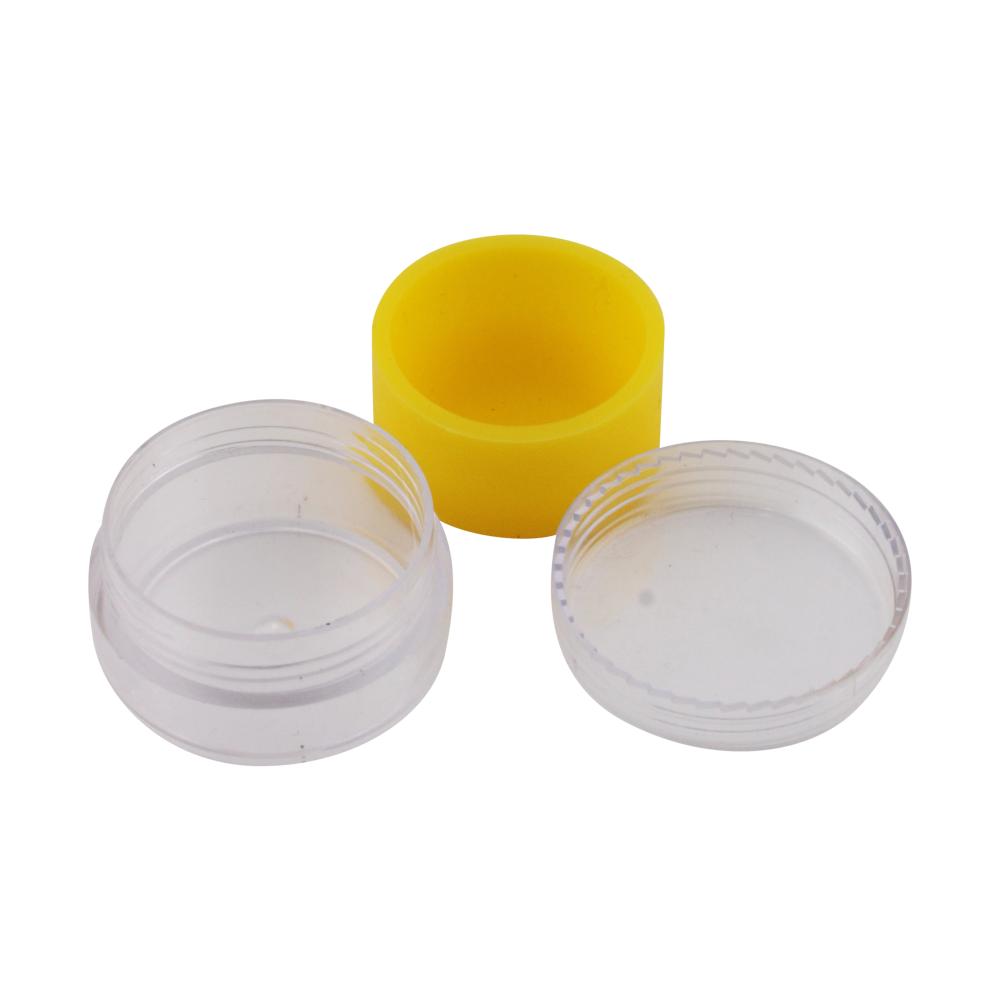 Circle Plastic Container-2 Piece-Yellow