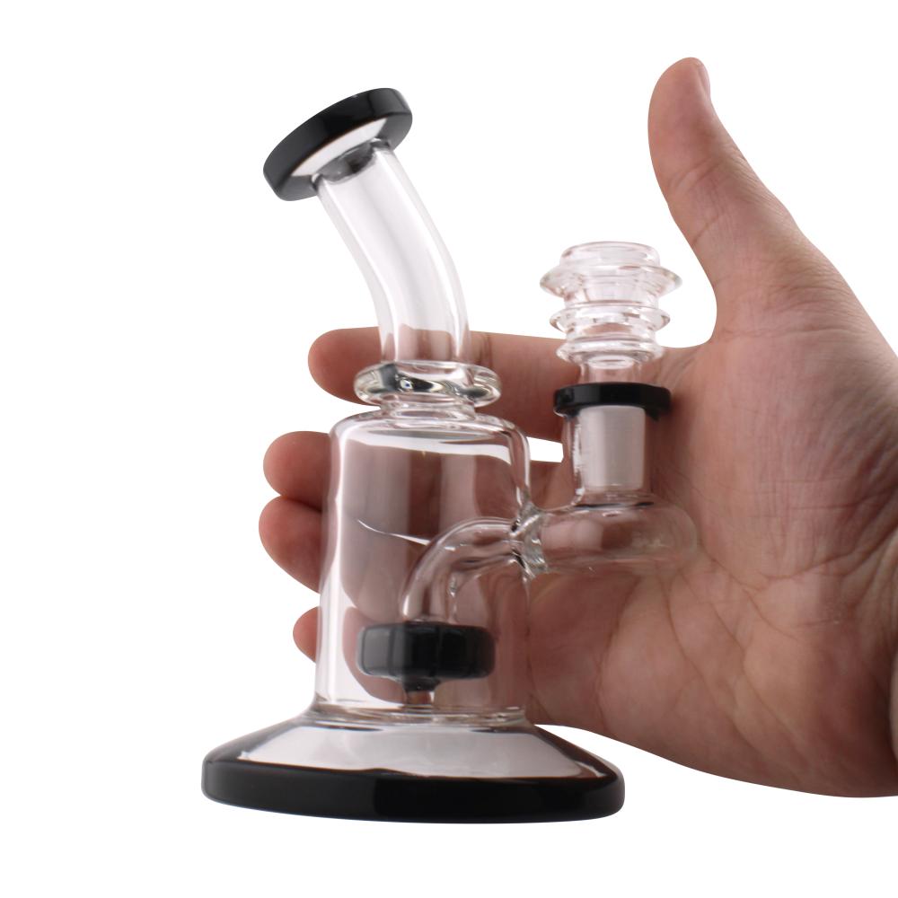 Glass Bent Neck Beaker Water Pipe-Black