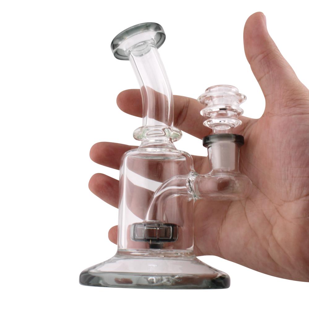 Glass Bent Neck Beaker Water Pipe-Transparent Black