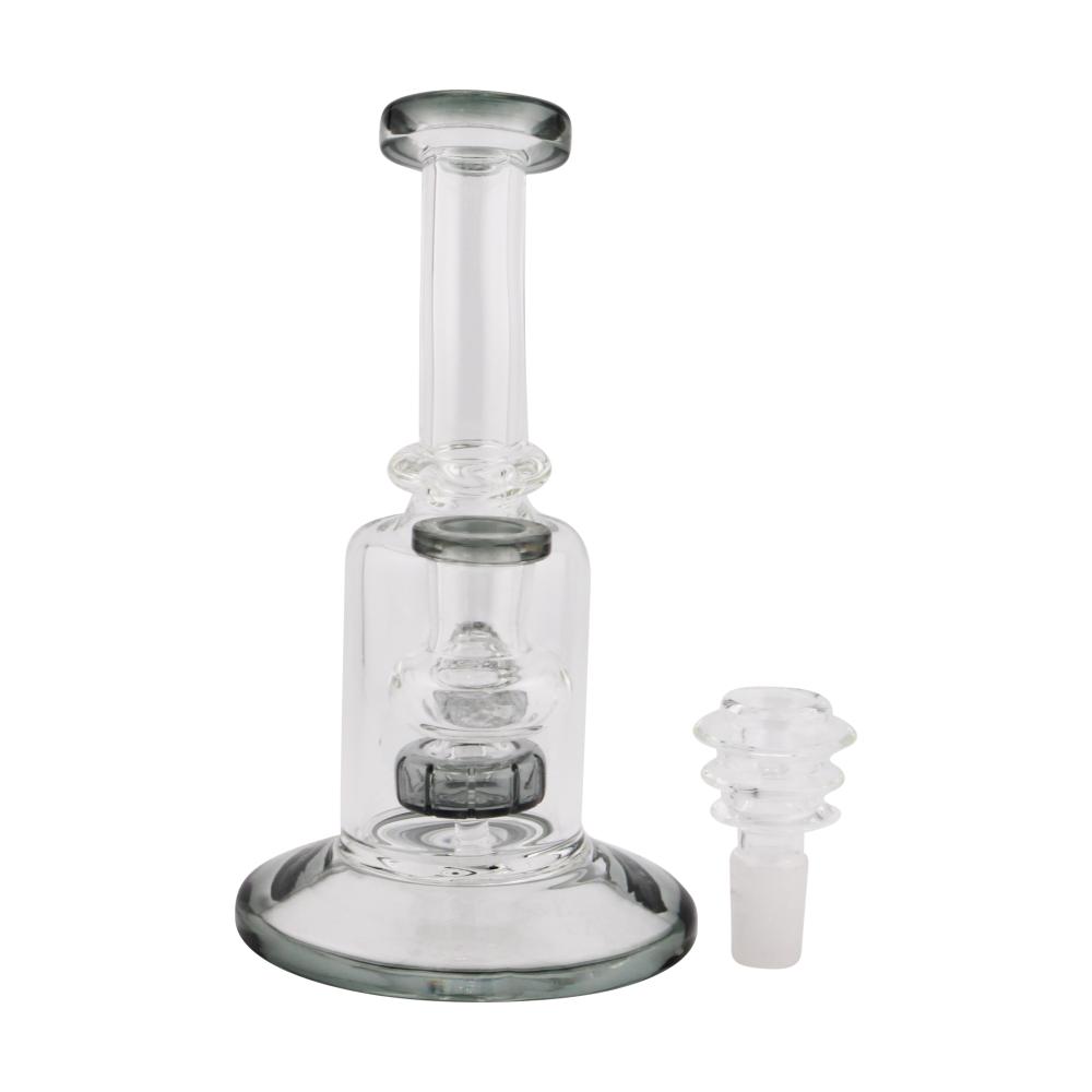 Glass Bent Neck Beaker Water Pipe-Transparent Black