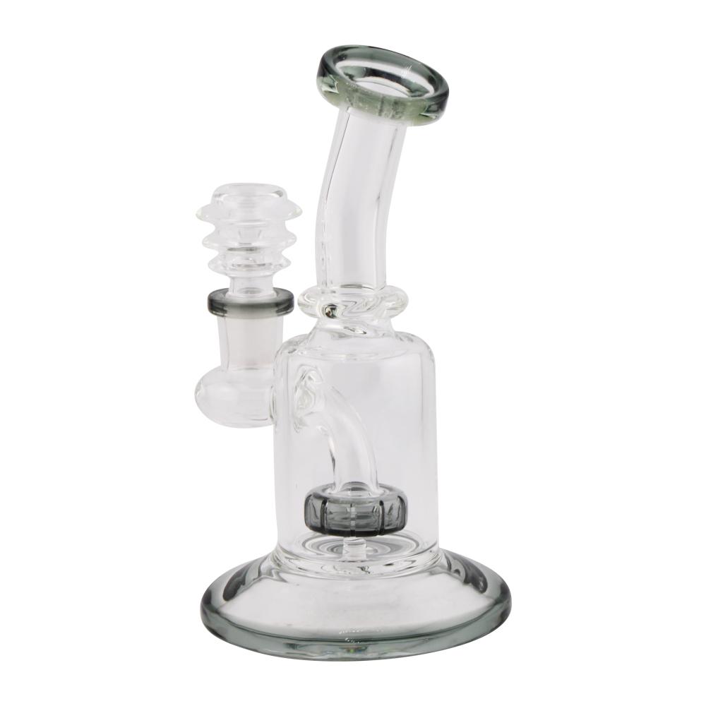 Glass Bent Neck Beaker Water Pipe-Transparent Black