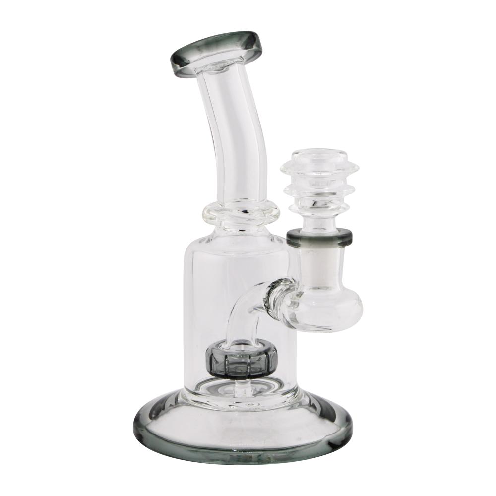Glass Bent Neck Beaker Water Pipe-Transparent Black